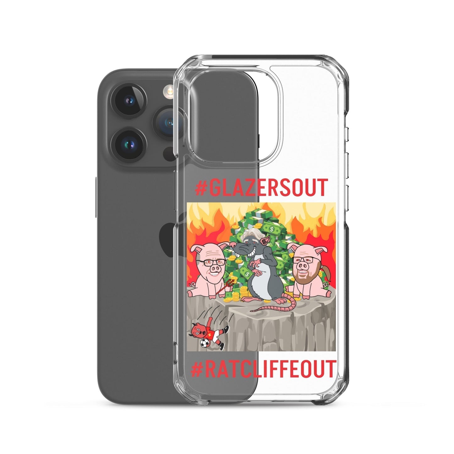 Manchester United Ratcliffe Out, Glazers Out Clear Case for iPhone® Mobile Phone Cases Football GlazersOut Manchester United RatcliffeOut Next Cult Brand