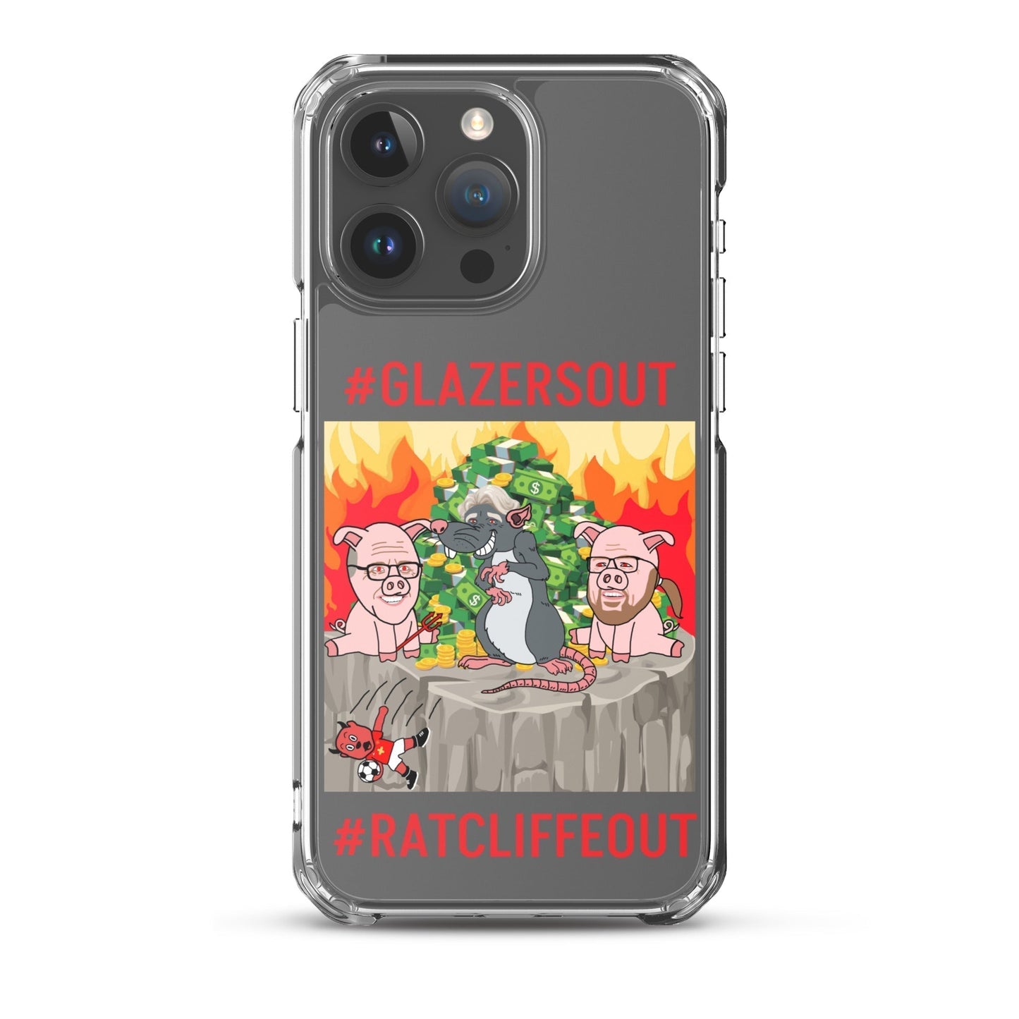 Manchester United Ratcliffe Out, Glazers Out Clear Case for iPhone® Next Cult Brand Football, GlazersOut, Manchester United, RatcliffeOut