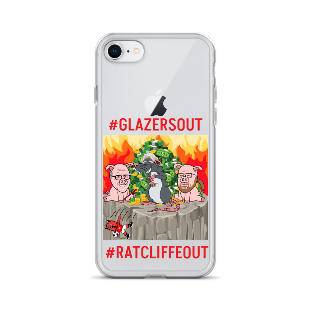 Manchester United Ratcliffe Out, Glazers Out Clear Case for iPhone® Next Cult Brand Football, GlazersOut, Manchester United, RatcliffeOut