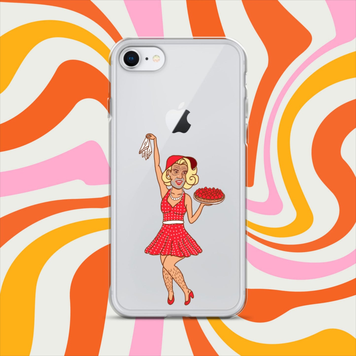 Thinnn Boy Bake Club The Fighter and The Kid TFATK Podcast Comedy 60s retro housewife Bryan Callen Clear Case for iPhone iPhone 7 8 Mobile Phone Cases Bryan Callen Podcasts Stand-up Comedy The Fighter and The Kid (TFATK) Thinnn Boy Bake Club Next Cult Brand