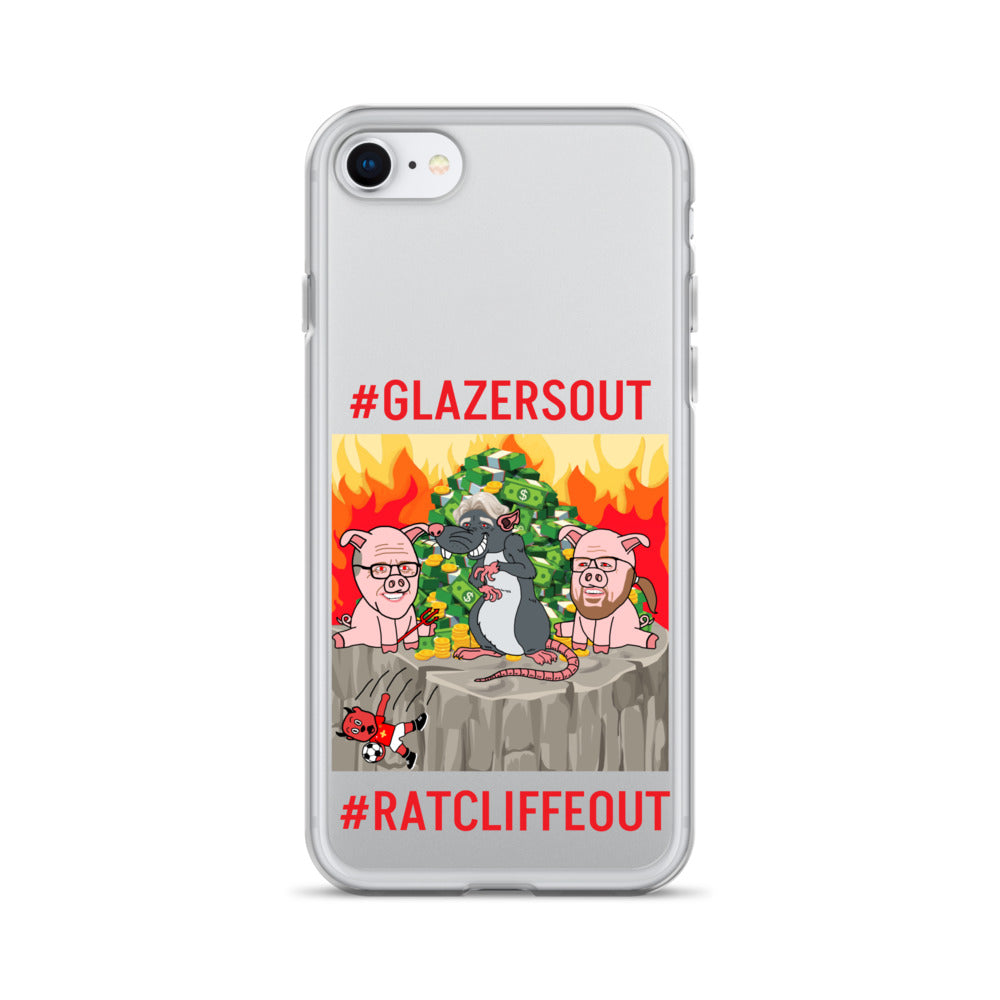 Manchester United Ratcliffe Out, Glazers Out Clear Case for iPhone® Next Cult Brand Football, GlazersOut, Manchester United, RatcliffeOut