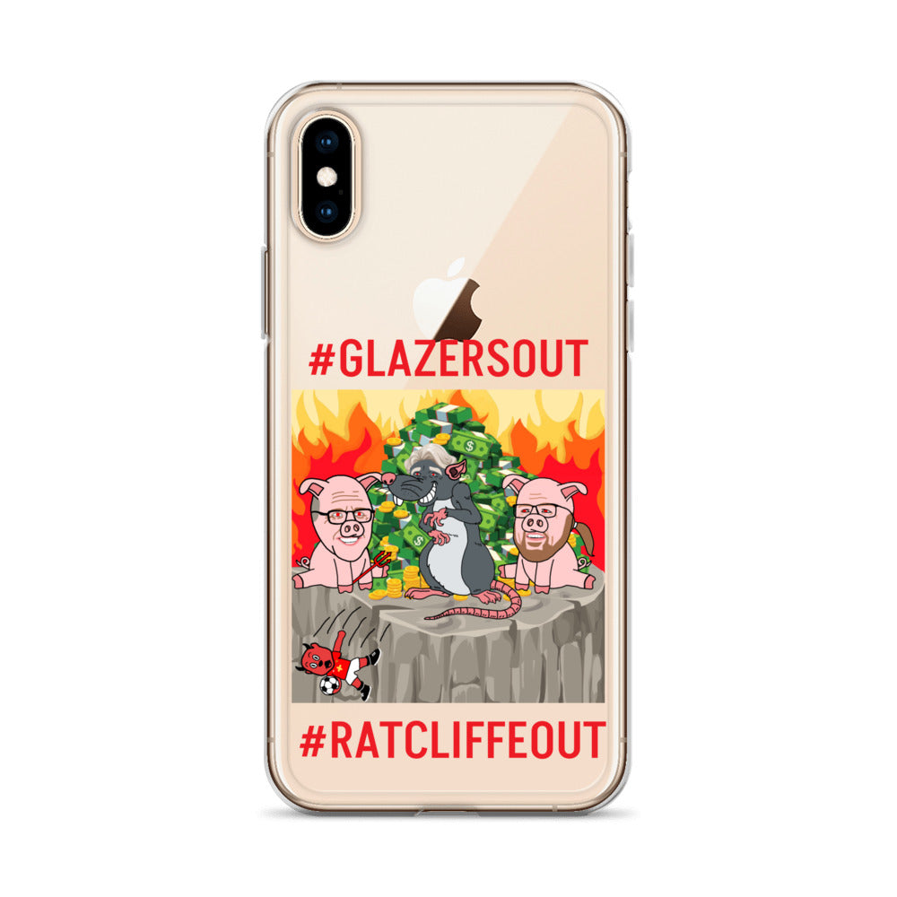 Manchester United Ratcliffe Out, Glazers Out Clear Case for iPhone® Mobile Phone Cases Football GlazersOut Manchester United RatcliffeOut Next Cult Brand