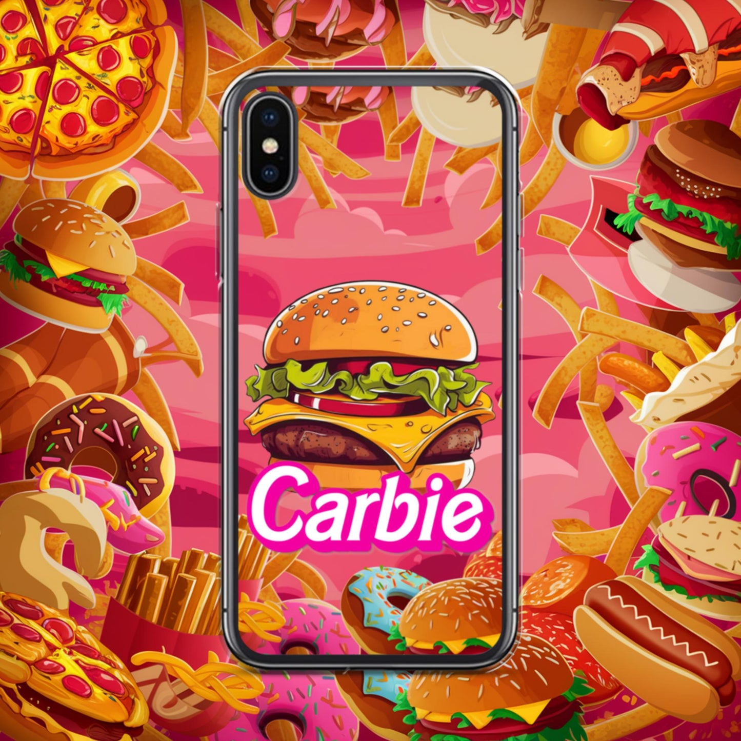 Carbie Barbie Cheeseburger Clear Case for iPhone Next Cult Brand