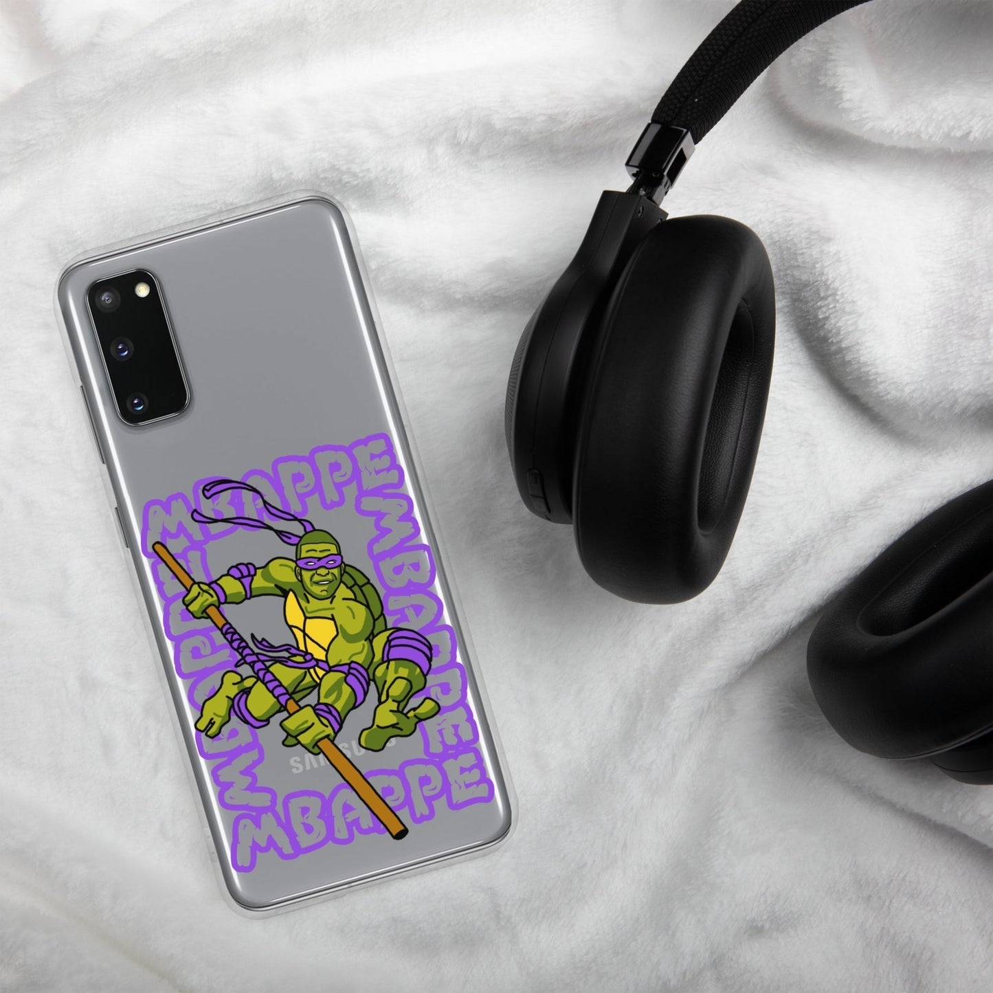Kylian Mbappe Purple Ninja Turtle Donatello Clear Case for Samsung® Next Cult Brand Donatello, Football, Kylian Mbappe, Ninja Turtles, PSG