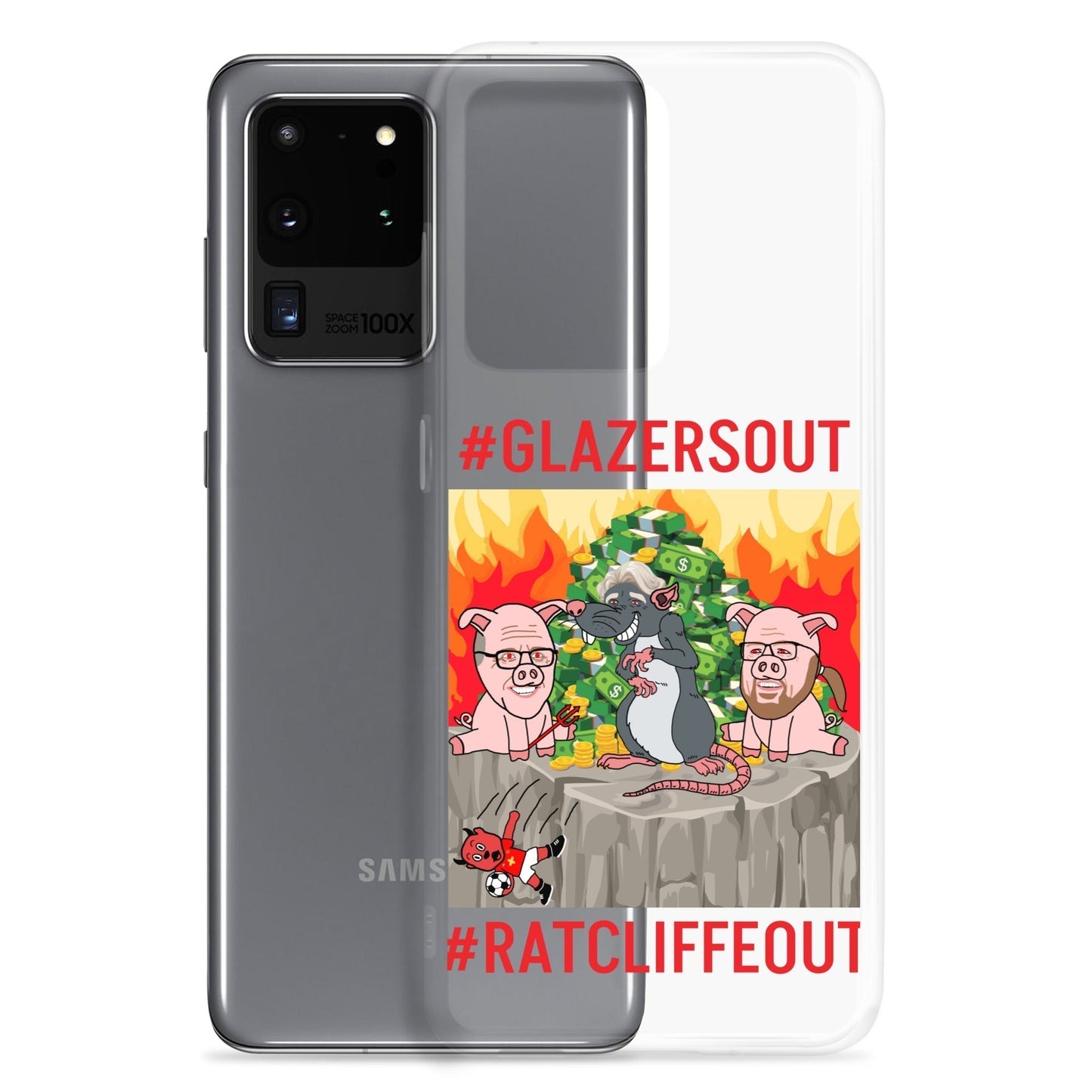 Manchester United Ratcliffe Out, Glazers Out Clear Phone Case for Samsung® Next Cult Brand Football, GlazersOut, Manchester United, RatcliffeOut