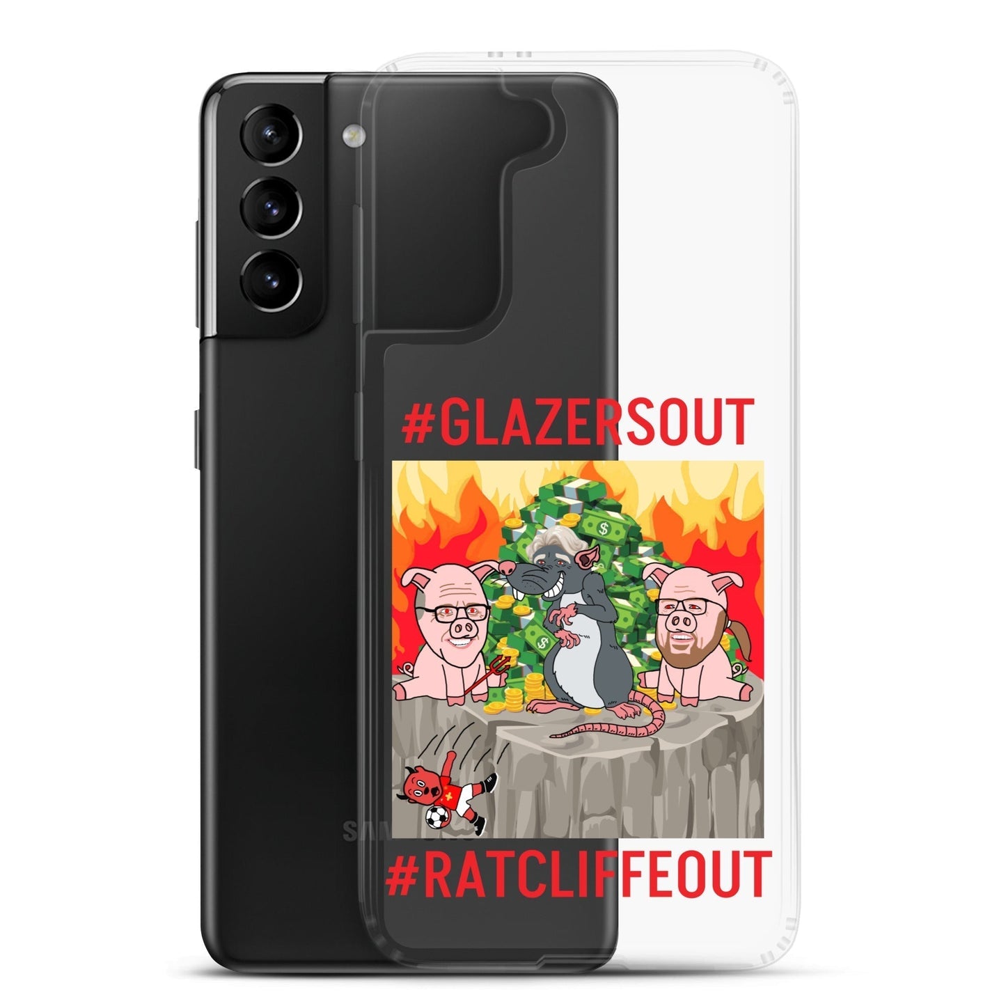 Manchester United Ratcliffe Out, Glazers Out Clear Phone Case for Samsung® Next Cult Brand Football, GlazersOut, Manchester United, RatcliffeOut