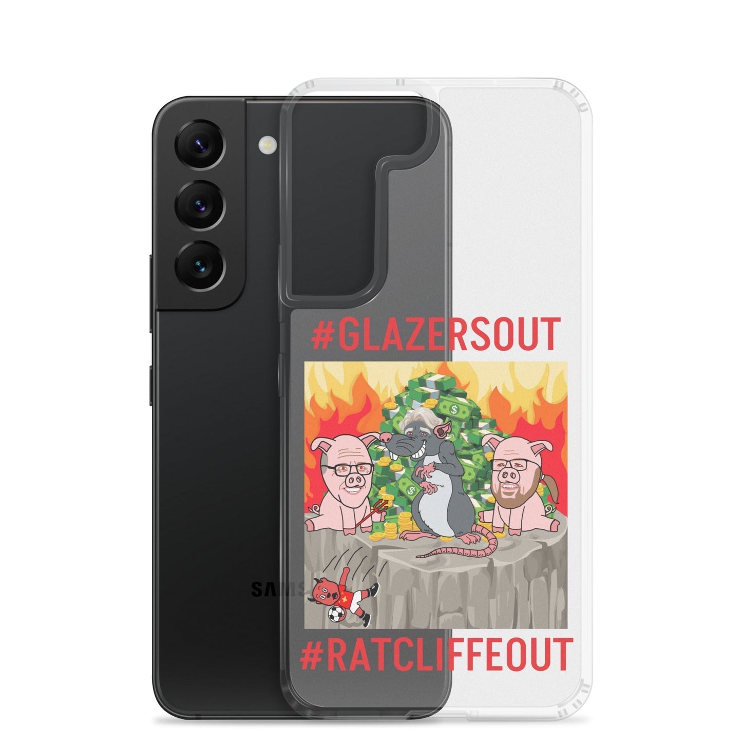 Manchester United Ratcliffe Out, Glazers Out Clear Phone Case for Samsung® Next Cult Brand Football, GlazersOut, Manchester United, RatcliffeOut