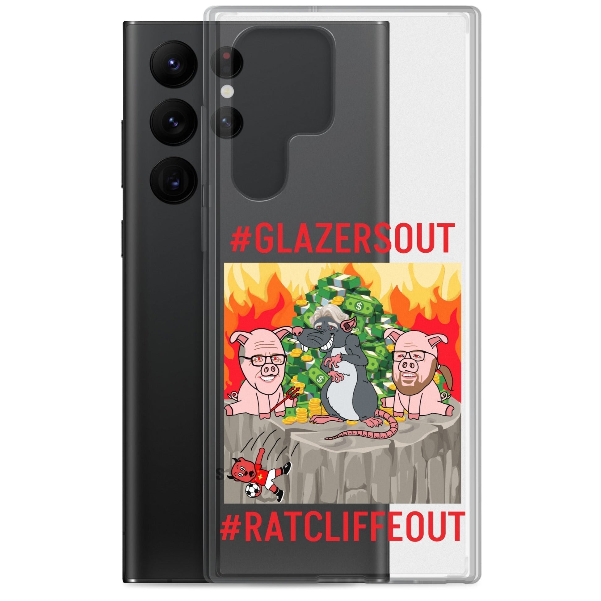 Manchester United Ratcliffe Out, Glazers Out Clear Phone Case for Samsung® Next Cult Brand Football, GlazersOut, Manchester United, RatcliffeOut