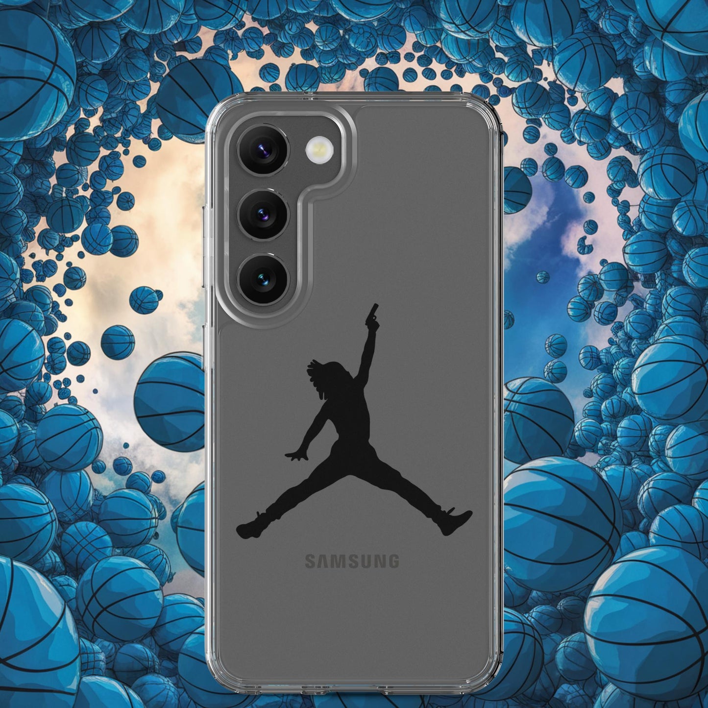 Ja Morant Funny Gun Meme Basketball NBA Memphis Grizzlies Clear Case for Samsung