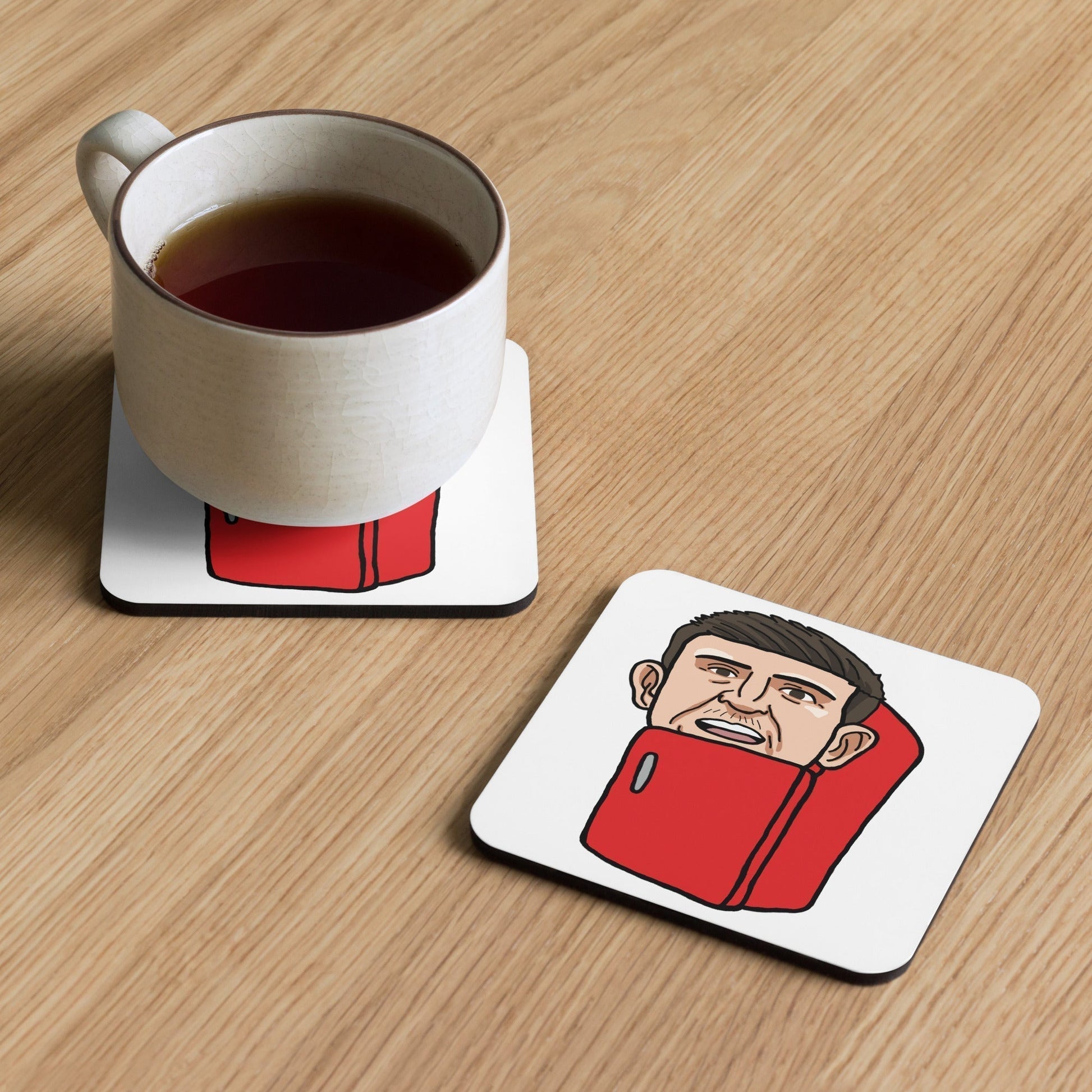 Harry ''The Fridge'' Maguire Cork-Back Coaster Next Cult Brand Football, Harry Maguire, Manchester United, The Fridge