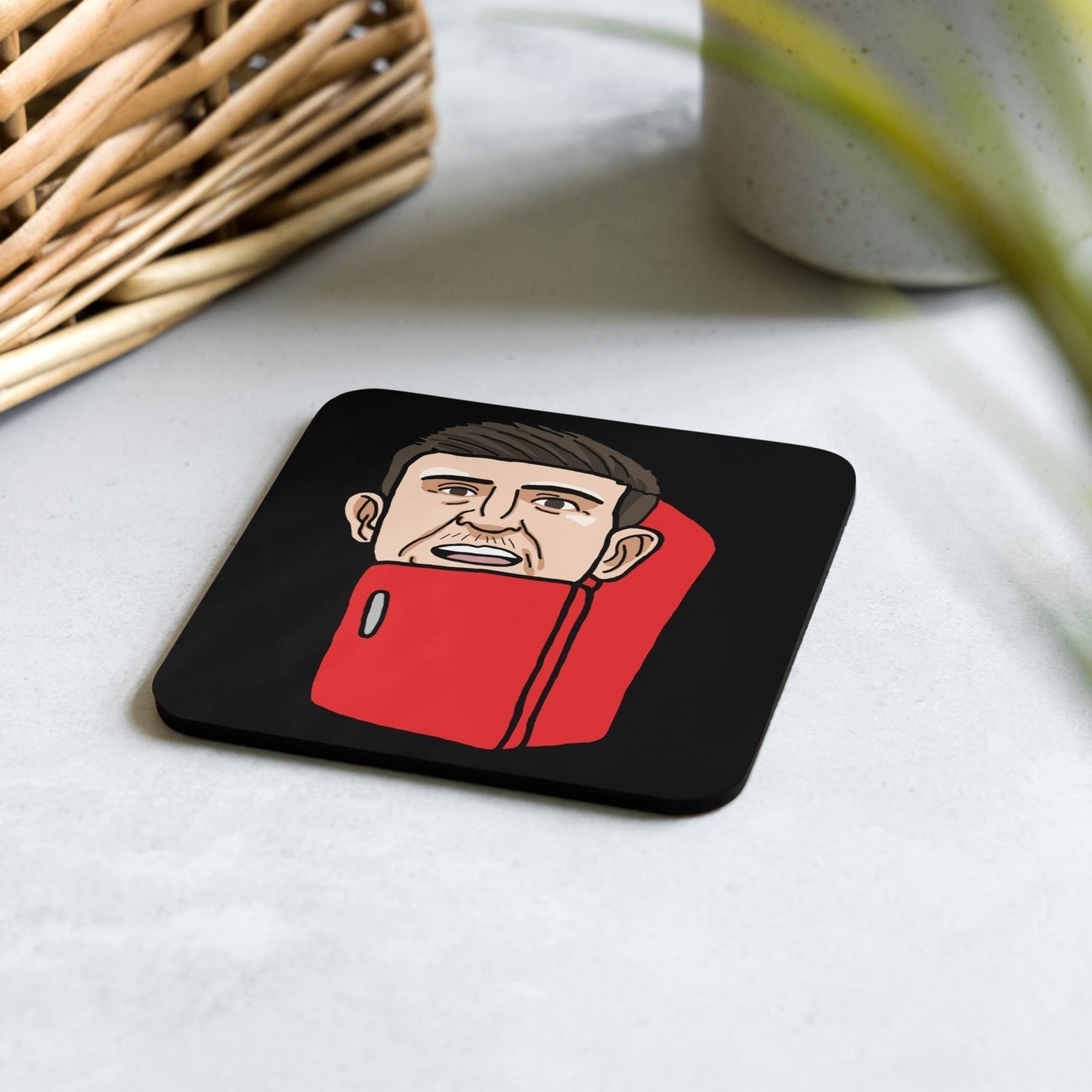 Harry ''The Fridge'' Maguire Cork-Back Coaster Next Cult Brand Football, Harry Maguire, Manchester United, The Fridge
