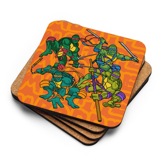 Kylian Mbappe Ninja Turtles funny football/ soccer meme Cork-back coaster orange Default Title Coasters Football Kylian Mbappe Ninja Turtles PSG Real Madrid Next Cult Brand