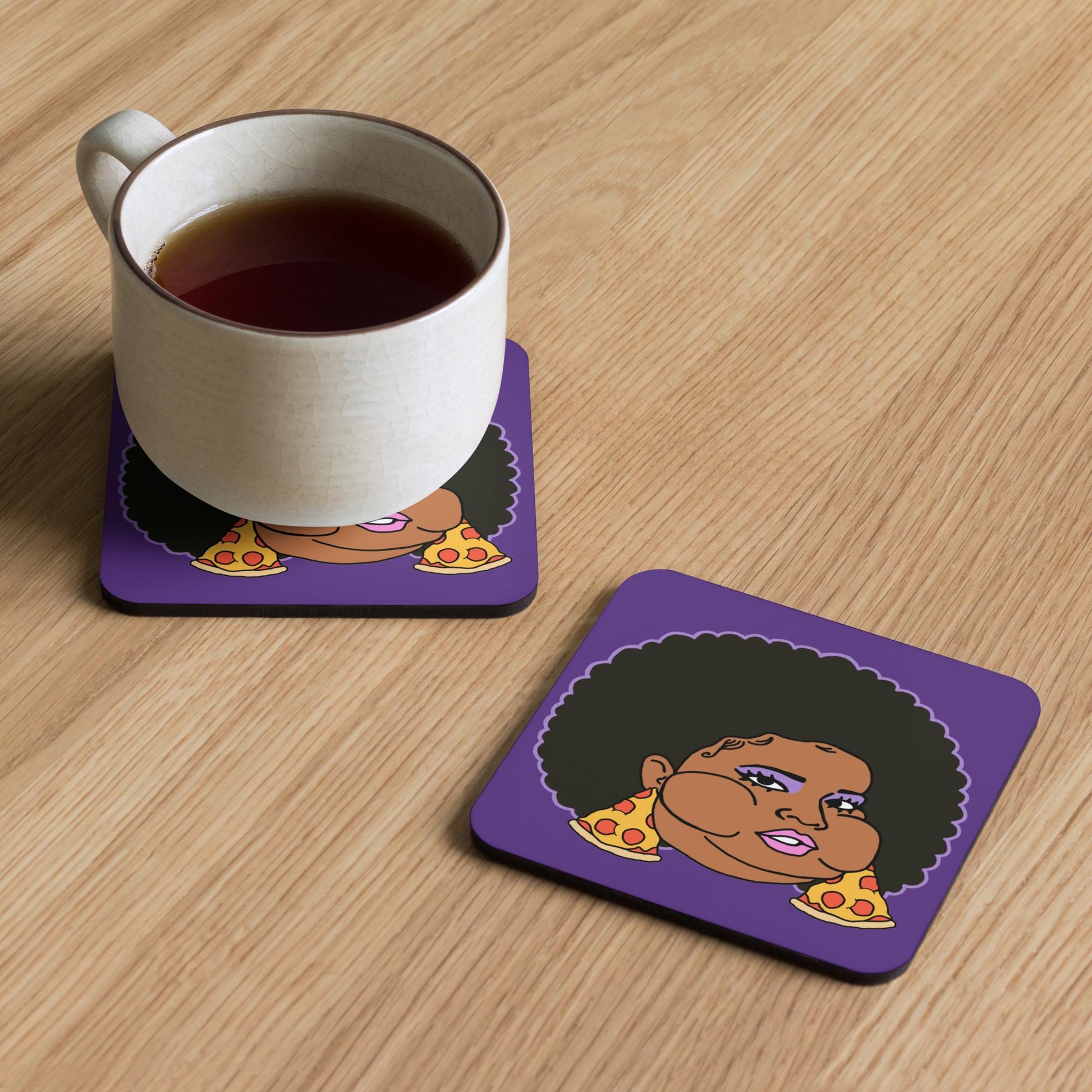 Pizzo Lizzo Pizza Lizzo Merch Lizzo Gift Song Lyrics Lizzo Cork-back coaster Next Cult Brand