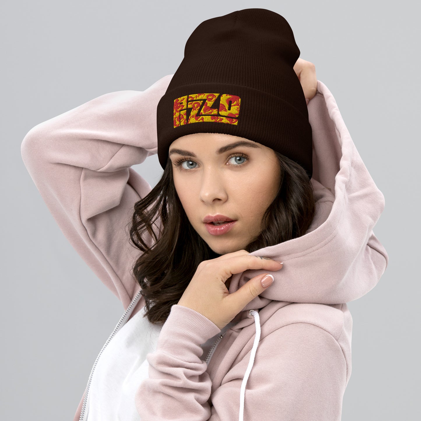 Pizzo Lizzo Pizza Lizzo Merch Lizzo Gift Song Lyrics Lizzo Cuffed Beanie Brown Hats Lizzo Music Next Cult Brand