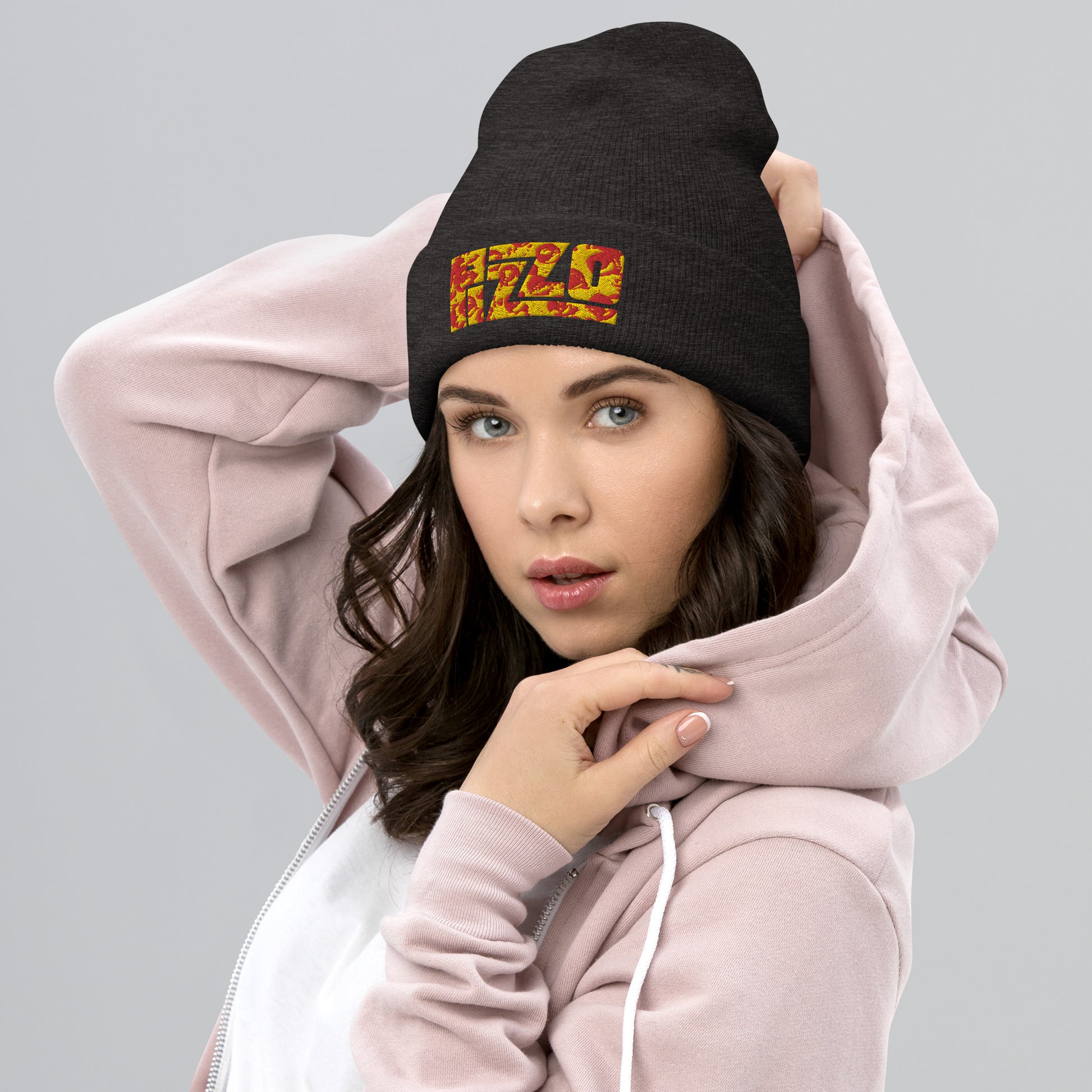 Pizzo Lizzo Pizza Lizzo Merch Lizzo Gift Song Lyrics Lizzo Cuffed Beanie Dark Grey Hats Lizzo Music Next Cult Brand