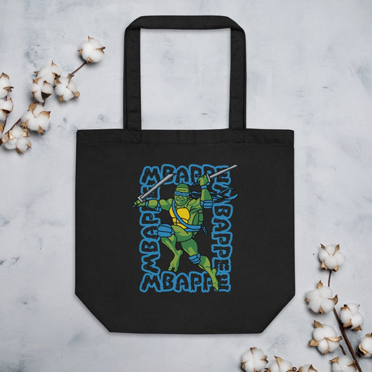 Kylian Mbappe Blue Ninja Turtle Leonardo Eco Tote Bag Next Cult Brand Football, Kylian Mbappe, Leonardo, Ninja Turtles, PSG