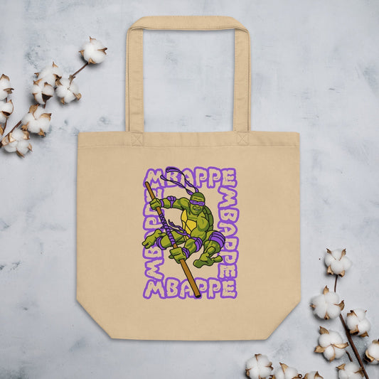 Kylian Mbappe Purple Ninja Turtle Donatello Eco Tote Bag Next Cult Brand Donatello, Football, Kylian Mbappe, Ninja Turtles, PSG