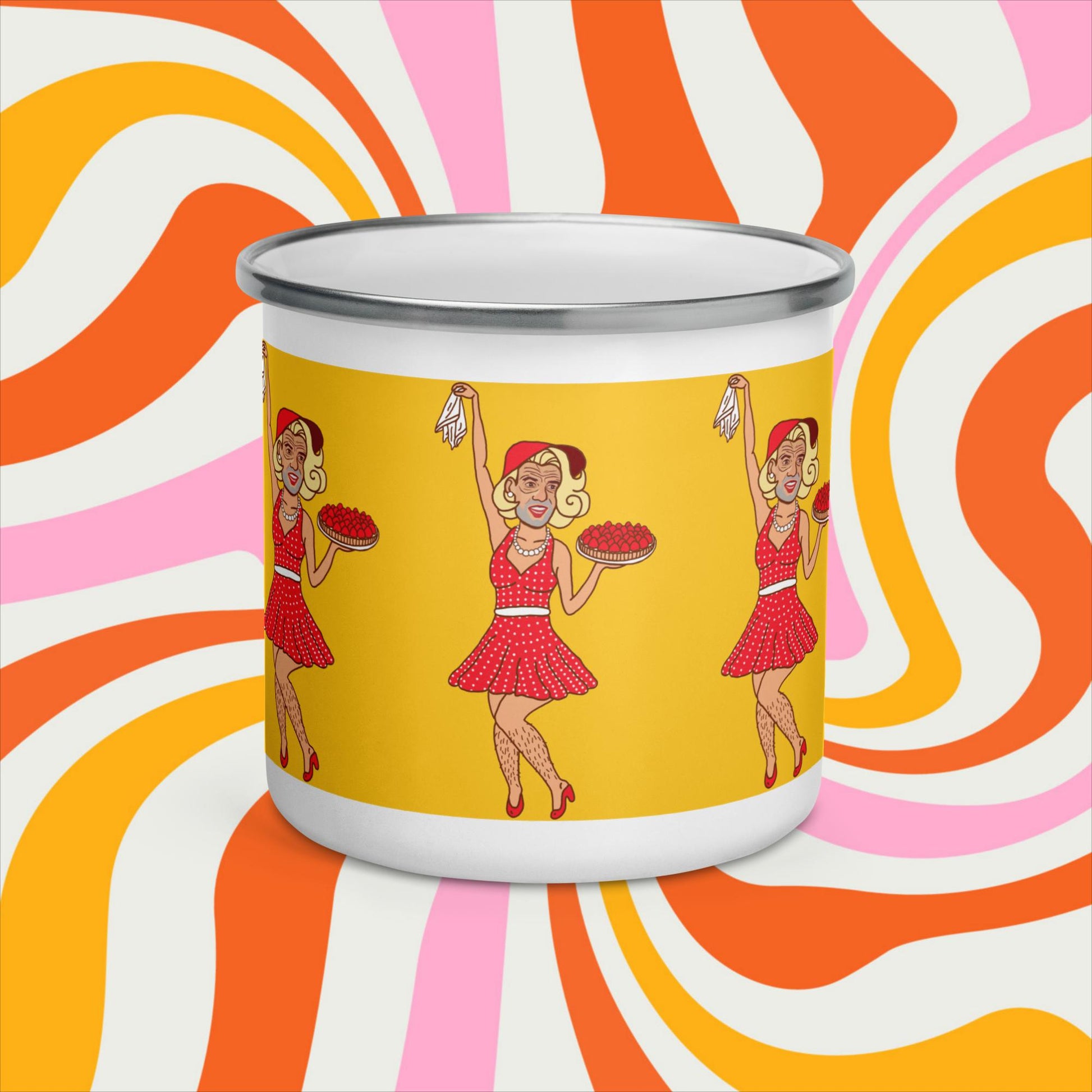 Thinnn Boy Bake Club The Fighter and The Kid TFATK Podcast Comedy 60s retro housewife Bryan Callen Enamel Mug Next Cult Brand