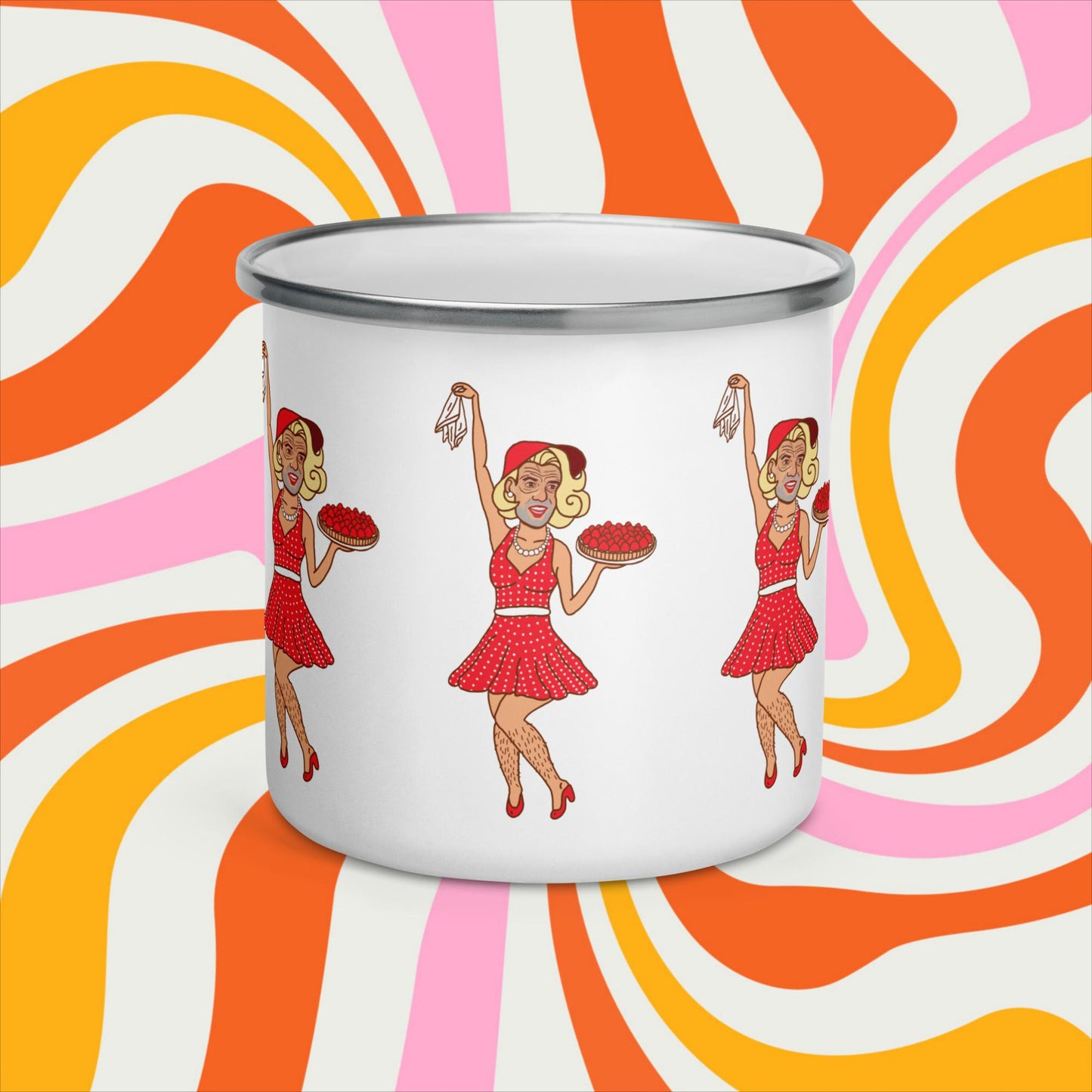 Thinnn Boy Bake Club The Fighter and The Kid TFATK Podcast Comedy 60s retro housewife Bryan Callen Enamel Mug Default Title Mugs Bryan Callen Podcasts Stand-up Comedy The Fighter and The Kid (TFATK) Thinnn Boy Bake Club Next Cult Brand