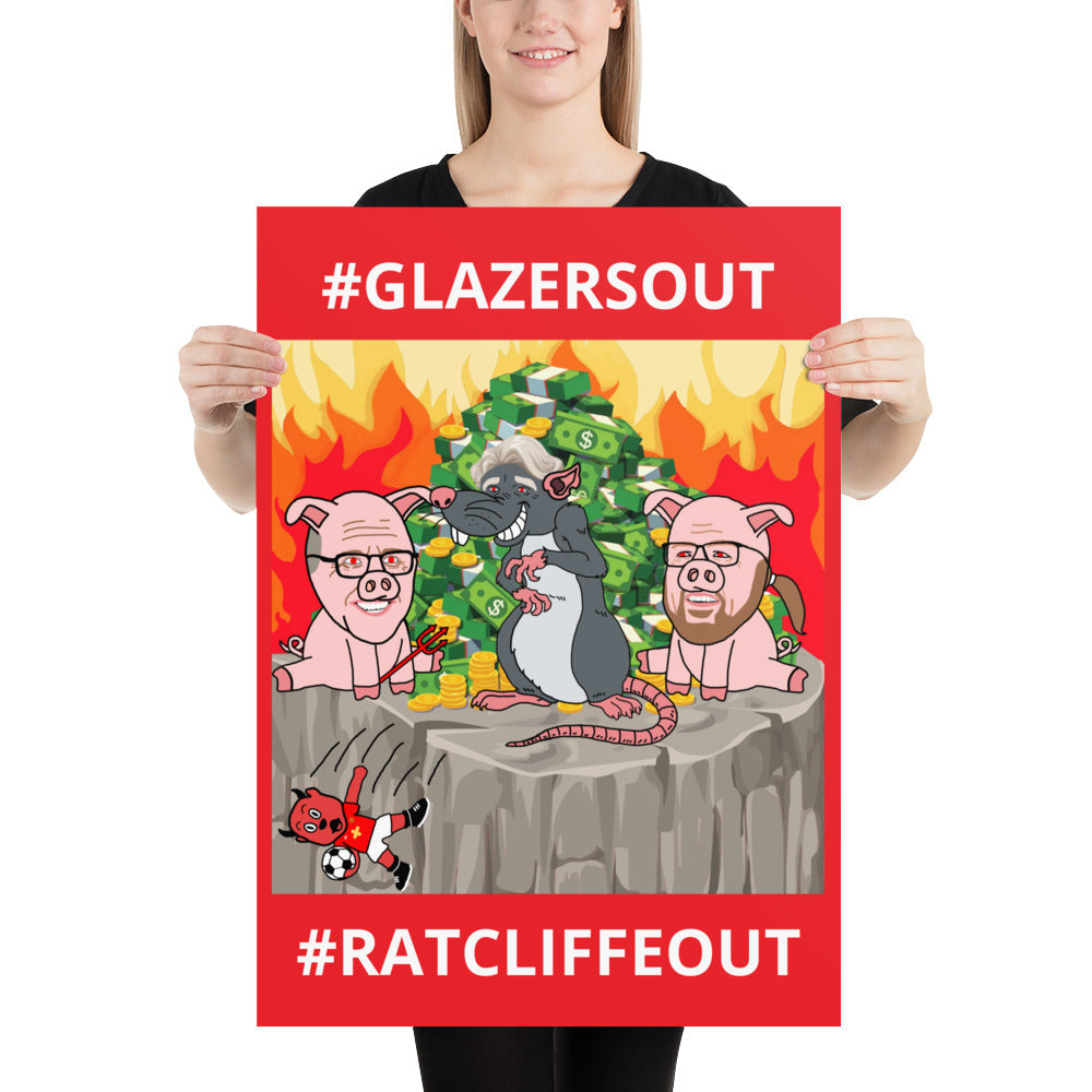 Manchester United Ratcliffe Out, Glazers Out Poster 50×70 cm Posters Football GlazersOut Manchester United RatcliffeOut Next Cult Brand