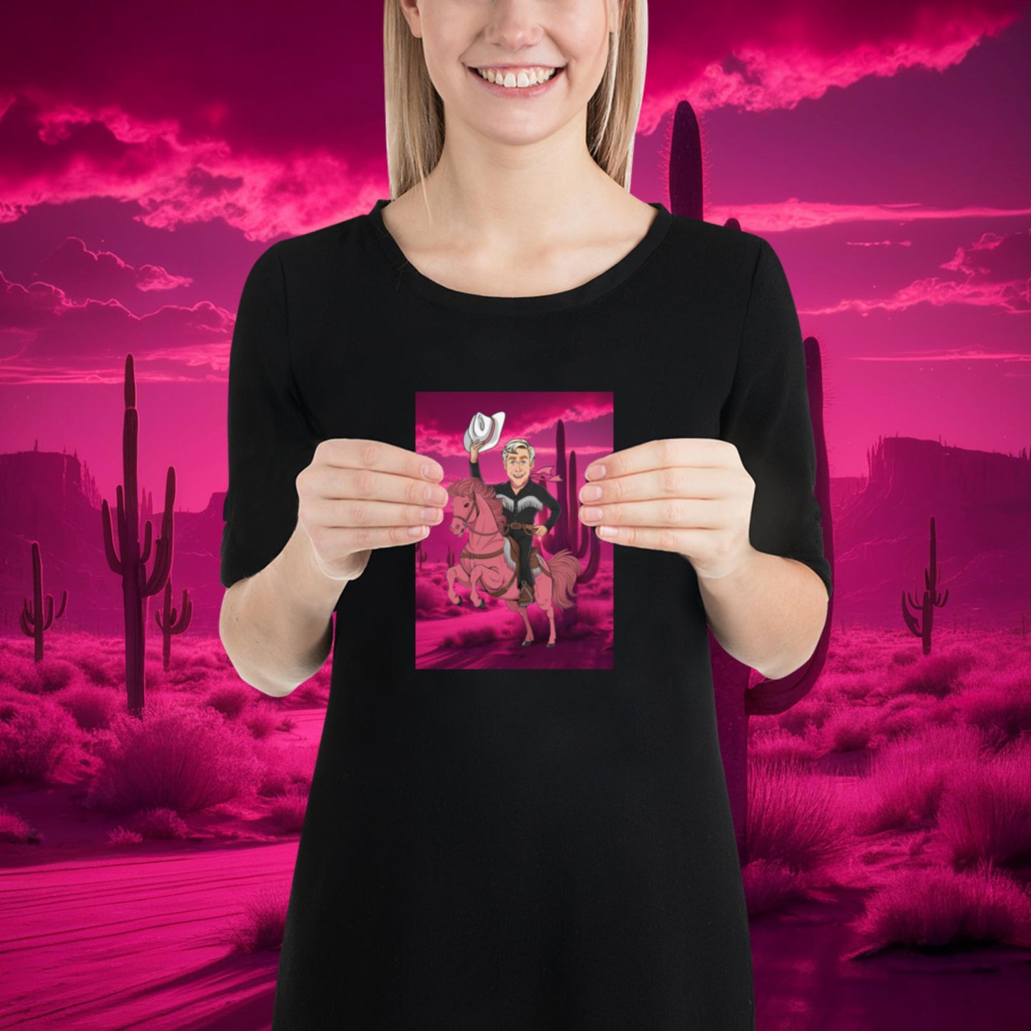 Ryan Gosling Ken Cowboy Horse Barbie Movie Poster Next Cult Brand
