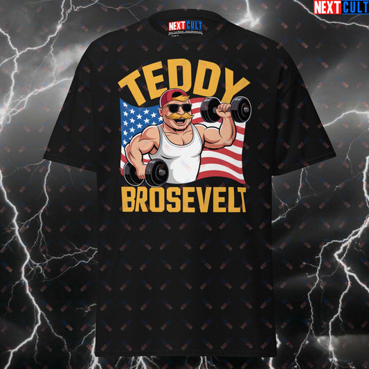 Funny Gym Shirt Teddy Brosevelt Pump Cover T-Shirt – America 4th July Gym Meme Tee for Lifters, Workout & Fitness Gains T-shirts 4th of July Fitness Gym Pump Cover Workout Next Cult Brand