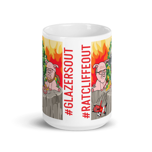 Manchester United Ratcliffe Out, Glazers Out White Glossy Mug/Cup Mugs Football GlazersOut Manchester United RatcliffeOut Next Cult Brand