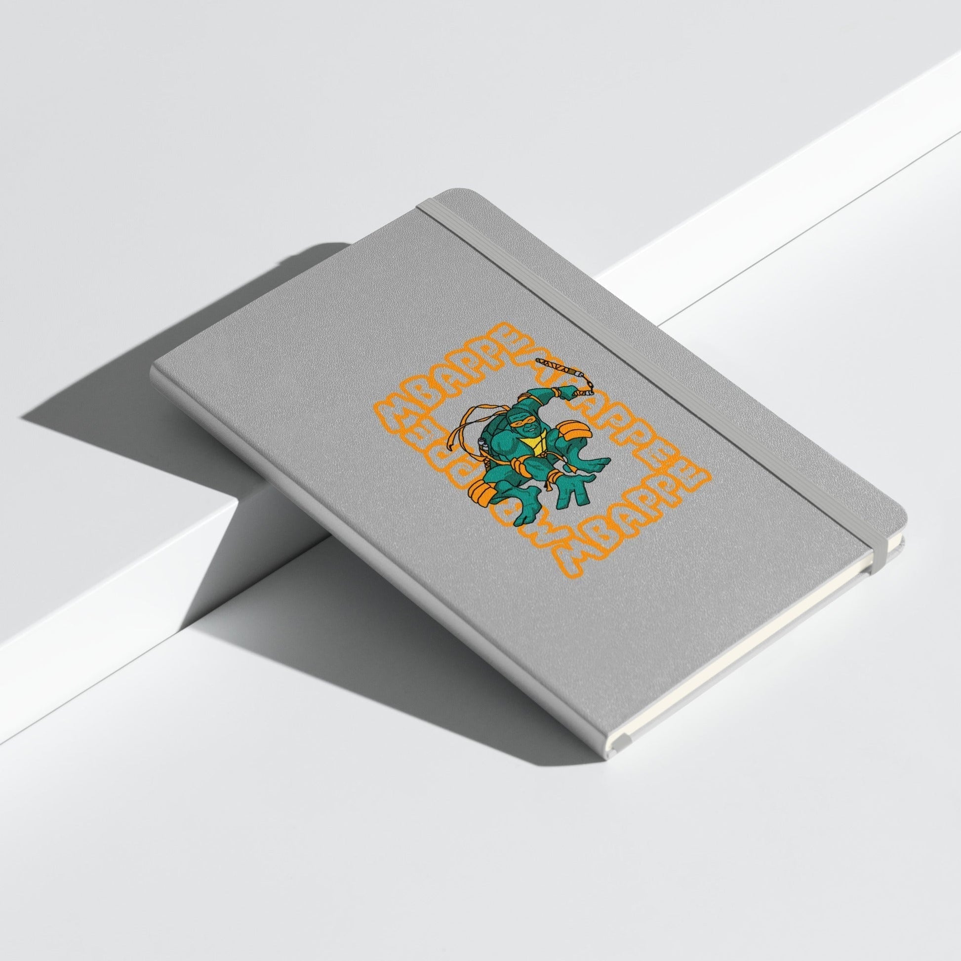 Kylian Mbappe Orange Ninja Turtle Michelangelo Hardcover bound notebook Next Cult Brand Football, Kylian Mbappe, Michelangelo, Ninja Turtles, PSG