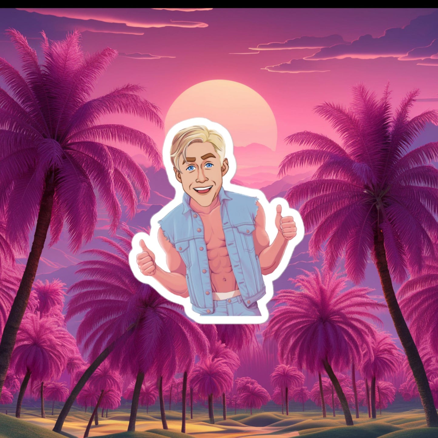 Yes I Ken Yes I can Ryan Gosling Ken Barbie Movie Bubble-free stickers 3″×3″ Stickers Barbie Celebrities Ken Movies Ryan Gosling Next Cult Brand