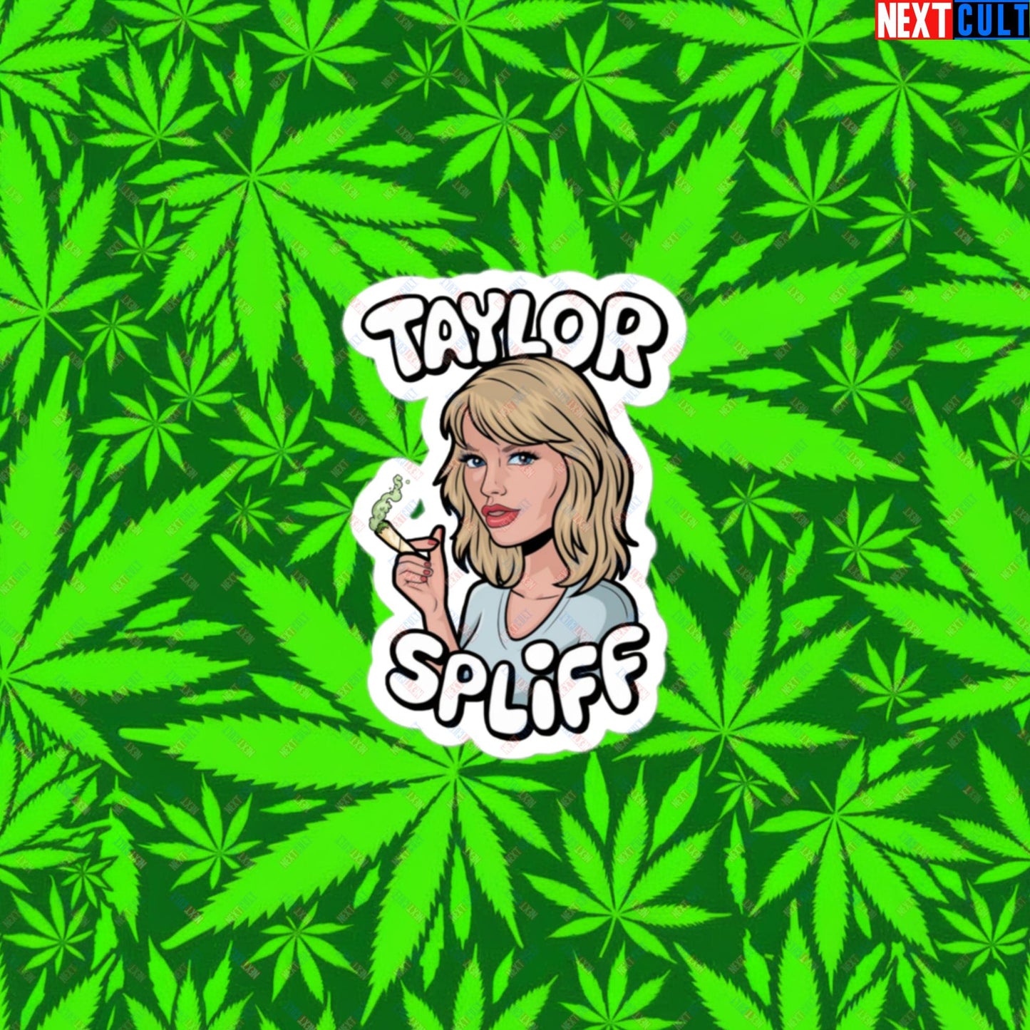 Taylor Spliff Pop Music Star Pothead Stoner Funny Weed Meme Bubble-free stickers 3″×3″ Stickers Music Weed Next Cult Brand