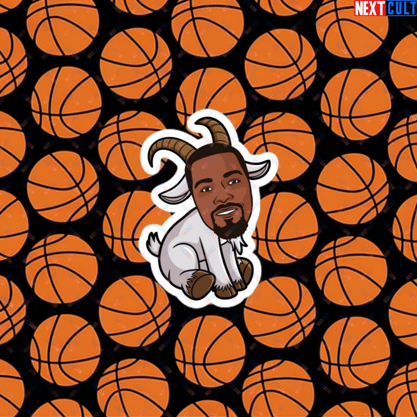 Kevin Durant G.O.A.T. Sticker - Funny Basketball Meme Decal - Greatest of All Time Print for Basketball Fans - Perfect Gift for Durant Fans Bubble-free stickers 3″×3″ Stickers Basketball G.O.A.T. Golden State Warriors Kevin Durant NBA Oklahoma City Thunder Phoenix Suns Next Cult Brand