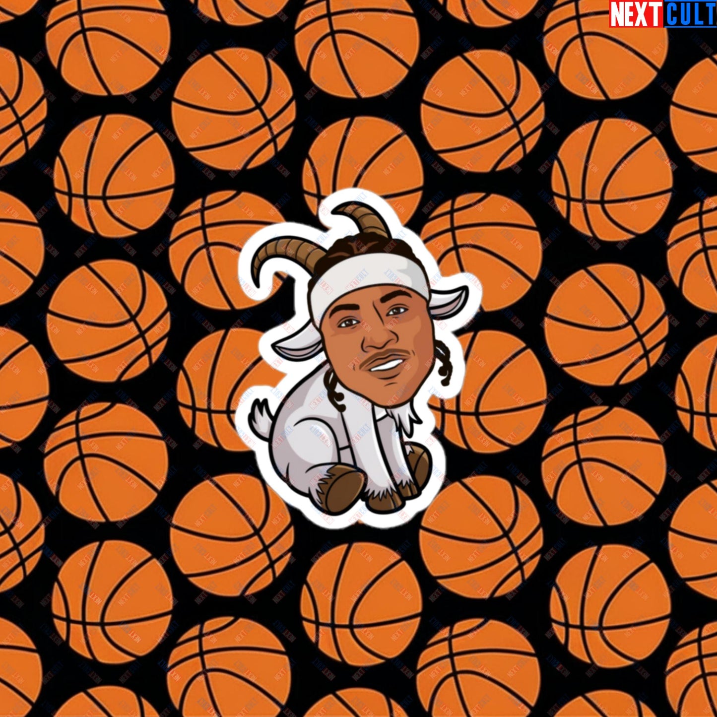 Carmelo Anthony G.O.A.T. Sticker - Funny Basketball Meme Decal - Greatest of All Time Carmelo Anthony Print - Perfect Gift for Basketball Fans Bubble-free stickers 3″×3″ Stickers Basketball Carmelo Anthony Denver Nuggets G.O.A.T. NBA New York Knicks Next Cult Brand