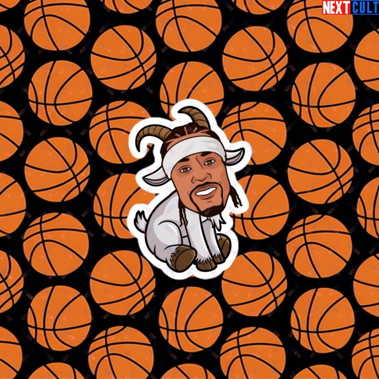 Allen Iverson G.O.A.T. Sticker - Funny Basketball Meme Decal - Greatest of All Time Print for Basketball Fans - Perfect Gift for Allen Iverson Fans Bubble-free stickers 3″×3″ Stickers Allen Iverson Basketball G.O.A.T. NBA Philadelphia 76ers Next Cult Brand