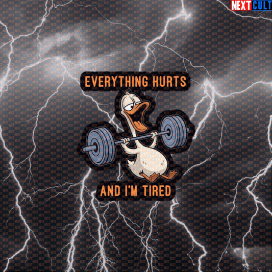 Everything Hurts And I'm Tired Funny Gym Sticker | Duck Meme Workout Decal Default Title Stickers Bodybuilding Fitness Gym Workout Next Cult Brand
