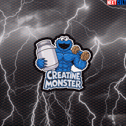 Funny Creatine Monster Gym Sticker | Cookie Monster Meme Decal for Water Bottles, Laptops & Gym Equipment Default Title Stickers Bodybuilding Cookie Monster Fitness Gym TV Workout Next Cult Brand