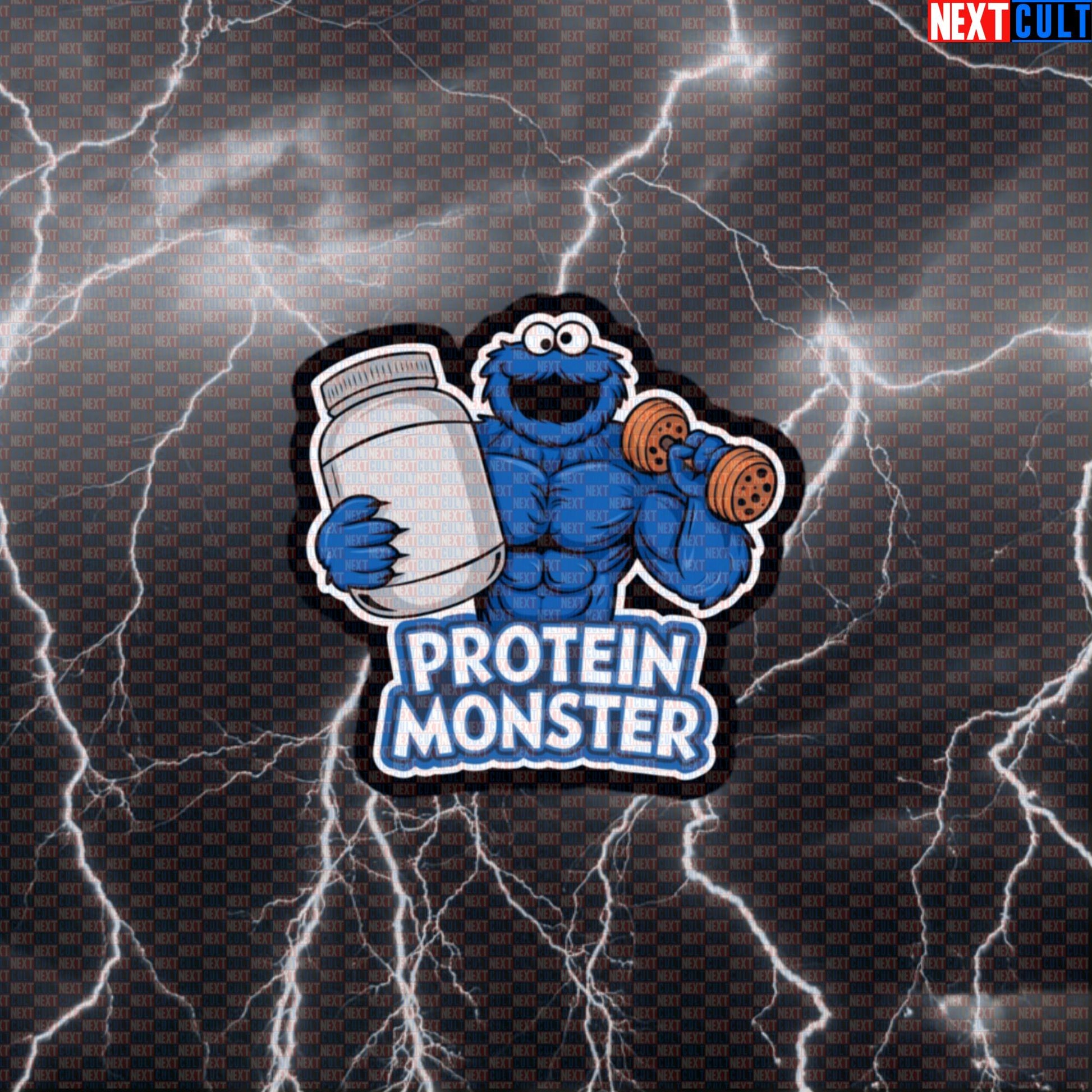 Protein Monster Gym Sticker | Funny Workout Decal for Protein Lovers, Lifters & Gym Bros Default Title Stickers Bodybuilding Cookie Monster Fitness Gym TV Workout Next Cult Brand
