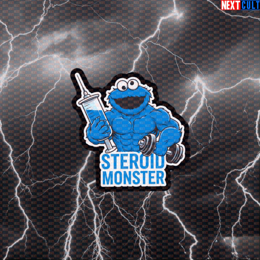 Enhanced Not Natty Gym Sticker - Funny Steroid Monster Meme Decal for Water Bottles & Gym Gear Default Title Stickers Bodybuilding Cookie Monster Fitness Gym Steroids TV Workout Next Cult Brand