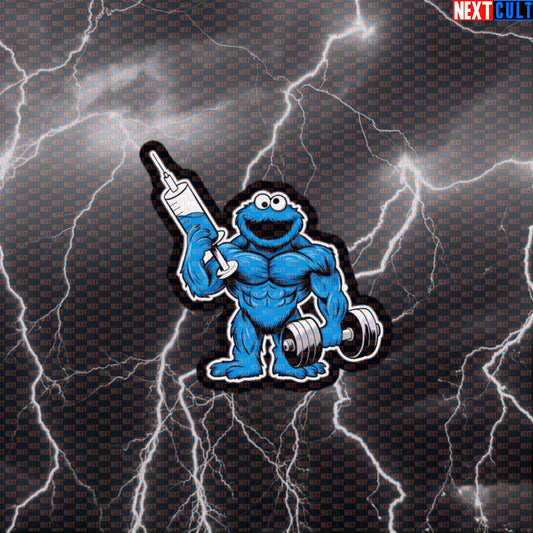 Enhanced Monster Gym Sticker | Funny Non Natty Workout Decal | Gym Lifting Meme Sticker Default Title Stickers Bodybuilding Cookie Monster Fitness Gym Steroids TV Workout Next Cult Brand