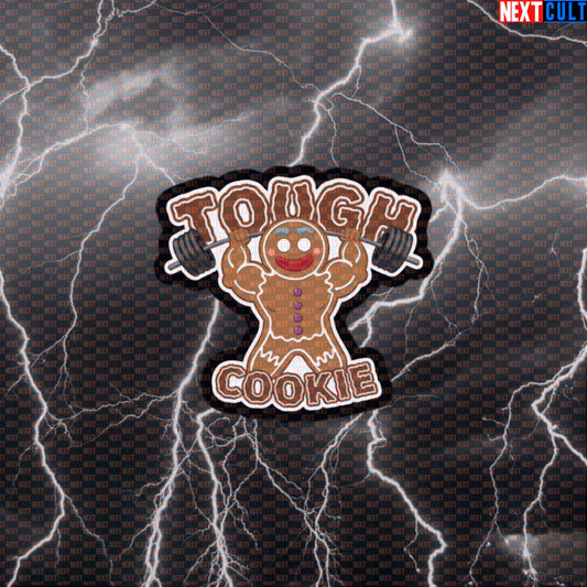 Tough Cookie Gym Sticker - Funny Gingerbread Weightlifting Decal for Water Bottles & Gym Gear Default Title Stickers Bodybuilding Bulking Christmas Fast Food Films Fitness Gym Powerlifting Workout Next Cult Brand