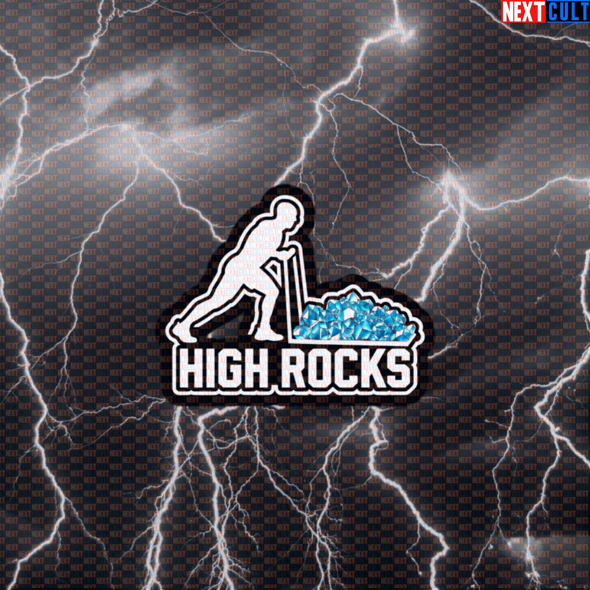 HYROX High Rocks Gym Sticker | Funny Workout Decal for Water Bottles & Gym Equipment | Fitness Meme Default Title Stickers Fitness Functional Fitness Gym Hyrox Workout Next Cult Brand