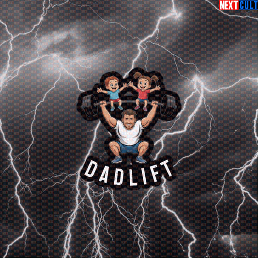 Dadlift Funny Gym Sticker for Powerlifting Dads | Meme Workout Decal for Water Bottles & Gym Gear Default Title Stickers Bodybuilding Father's Day Fitness Gym Home Gym Powerlifting Workout Next Cult Brand