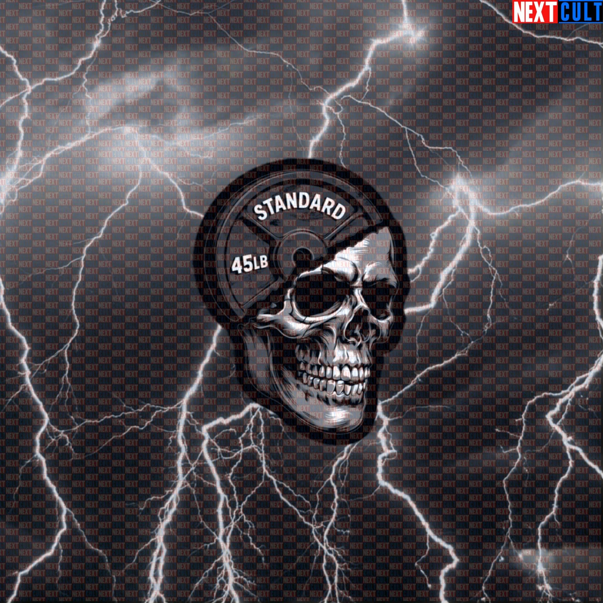 Gymhead Skull Plate Funny Powerlifting Sticker for Water Bottles Gym Laptop Decal Default Title Stickers Bodybuilding Fitness Gym Halloween Powerlifting Workout Next Cult Brand