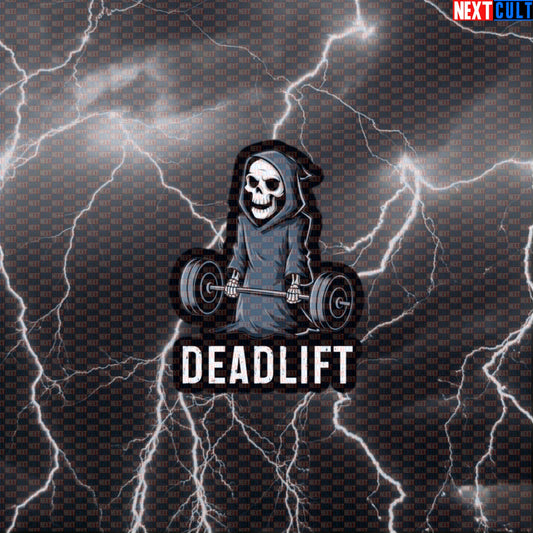 Deadlift Lovers Gym Sticker | Funny Grim Reaper Skeleton Decal for Water Bottles & Gym Equipment Default Title Stickers Bodybuilding Fitness Gym Halloween Leg Day Powerlifting Workout Next Cult Brand