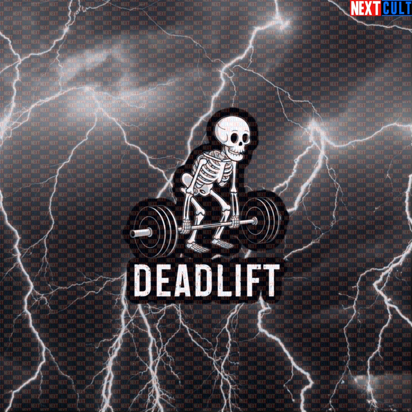 Skeleton Deadlift Gym Sticker | Funny Workout Decal for Water Bottles & Gym Equipment | Fitness Meme Sticker Default Title Stickers Bodybuilding Fitness Gym Halloween Leg Day Powerlifting Workout Next Cult Brand