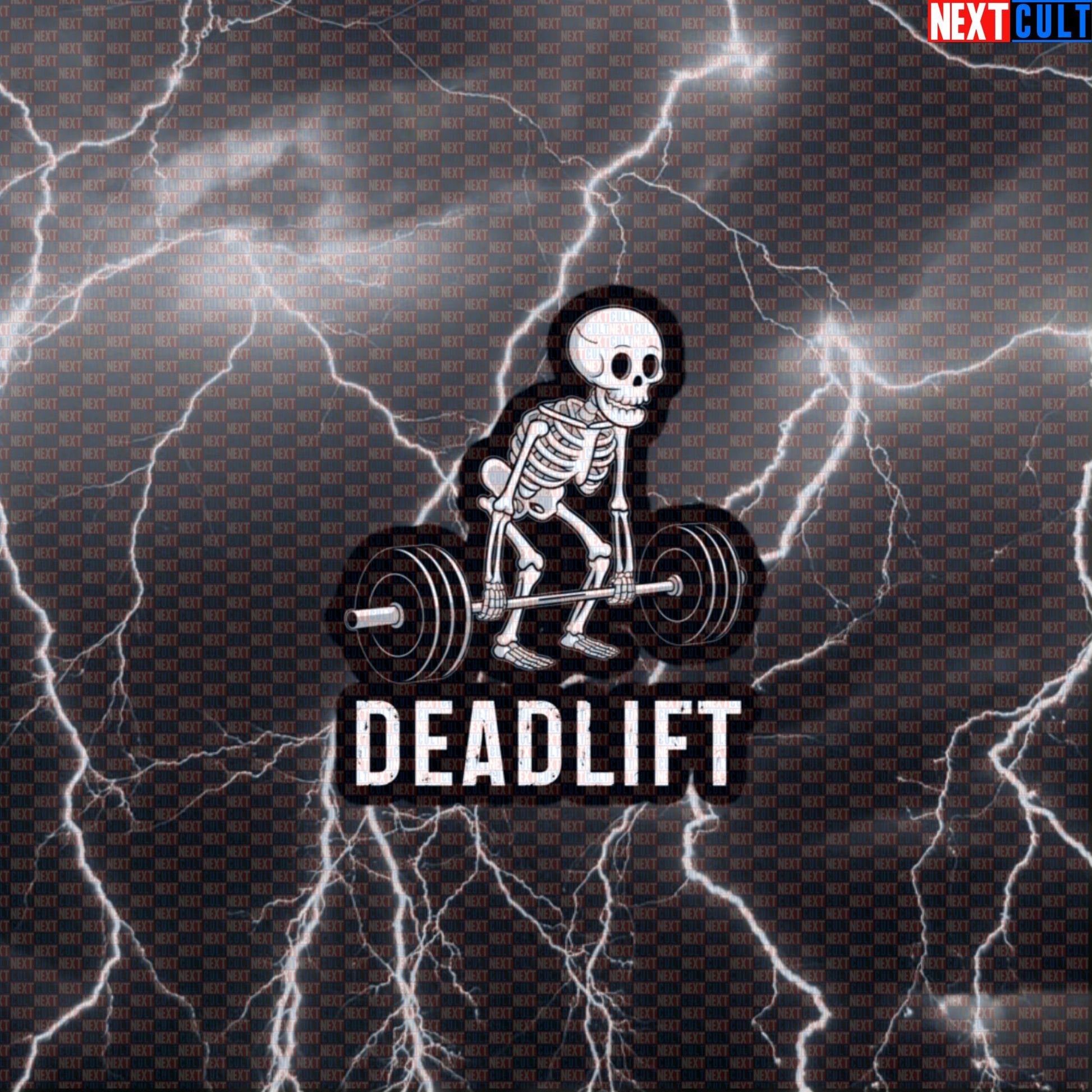 Skeleton Deadlift Gym Sticker | Funny Workout Decal for Water Bottles & Gym Equipment | Fitness Meme Sticker Default Title Stickers Bodybuilding Fitness Gym Halloween Leg Day Powerlifting Workout Next Cult Brand