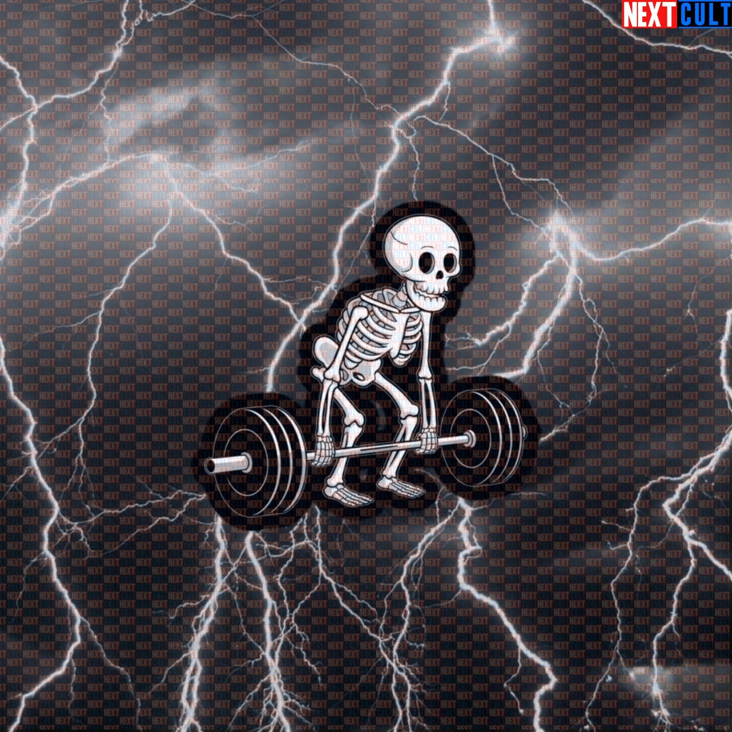 Skeleton Deadlift Gym Sticker | Funny Workout Decal for Water Bottles & Gym Gear | Fitness Meme Sticker Default Title Stickers Bodybuilding Fitness Gym Halloween Leg Day Powerlifting Workout Next Cult Brand