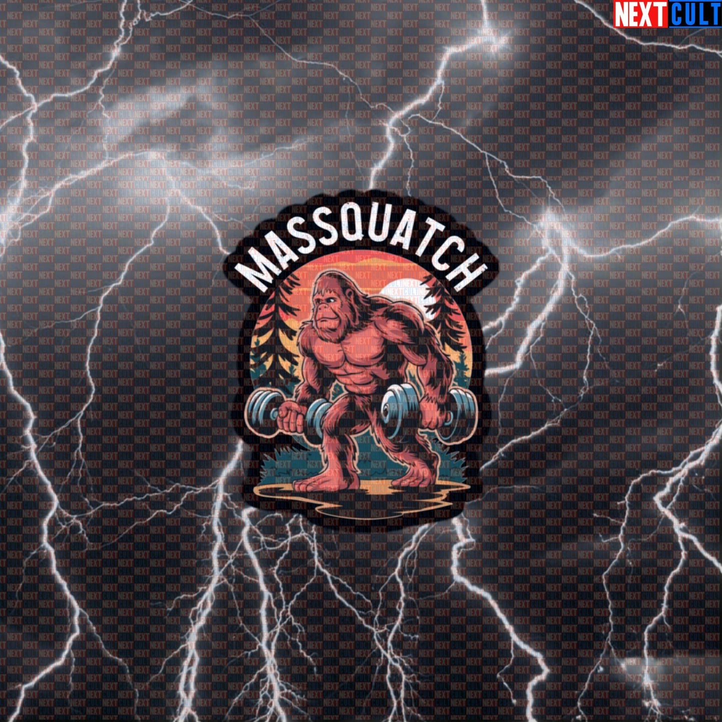 Massquatch Bigfoot Gym Sticker | Funny Sasquatch Workout Decal for Water Bottles & Gym Equipment Default Title Stickers Bodybuilding Fitness Gym Halloween Workout Next Cult Brand