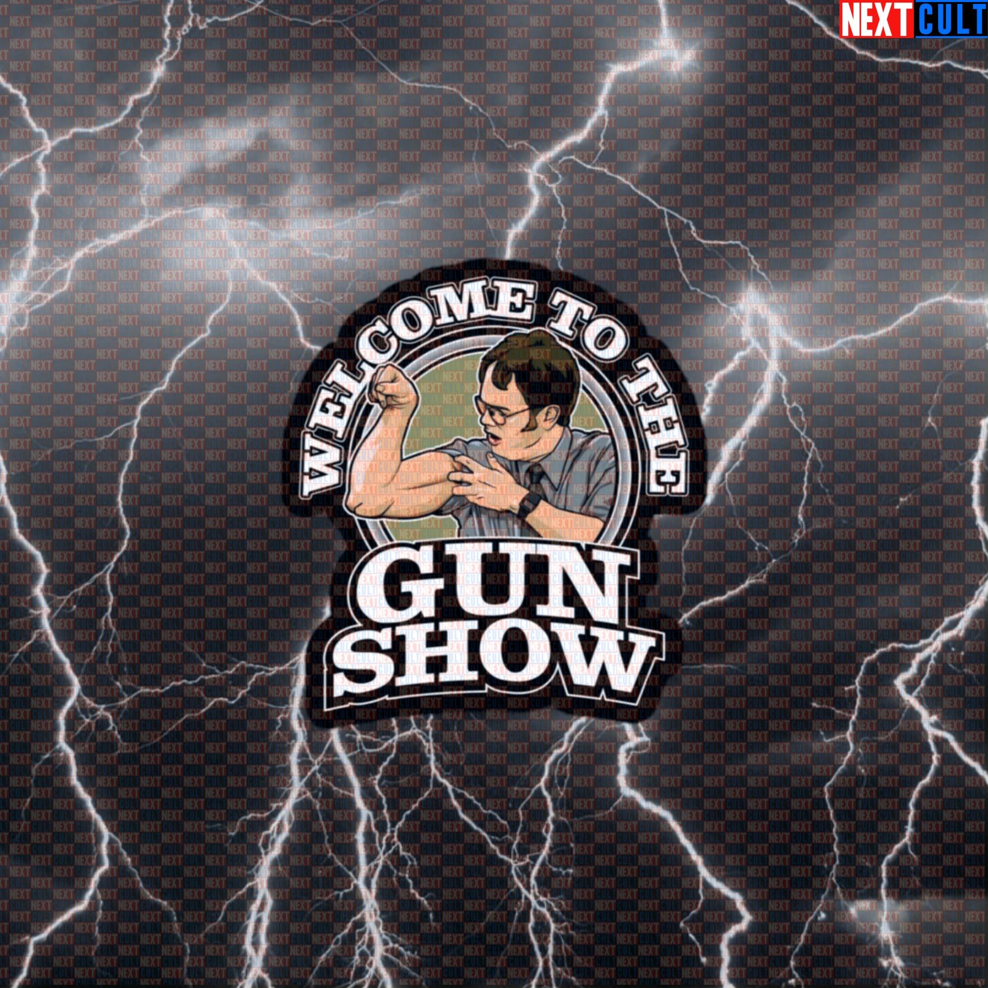 Funny Dwight Schrute Gun Show Gym Sticker | The Office Meme Workout Decal for Water Bottles & Gear Default Title Stickers Bodybuilding Fitness Gym The Office TV TV Shows Workout Next Cult Brand