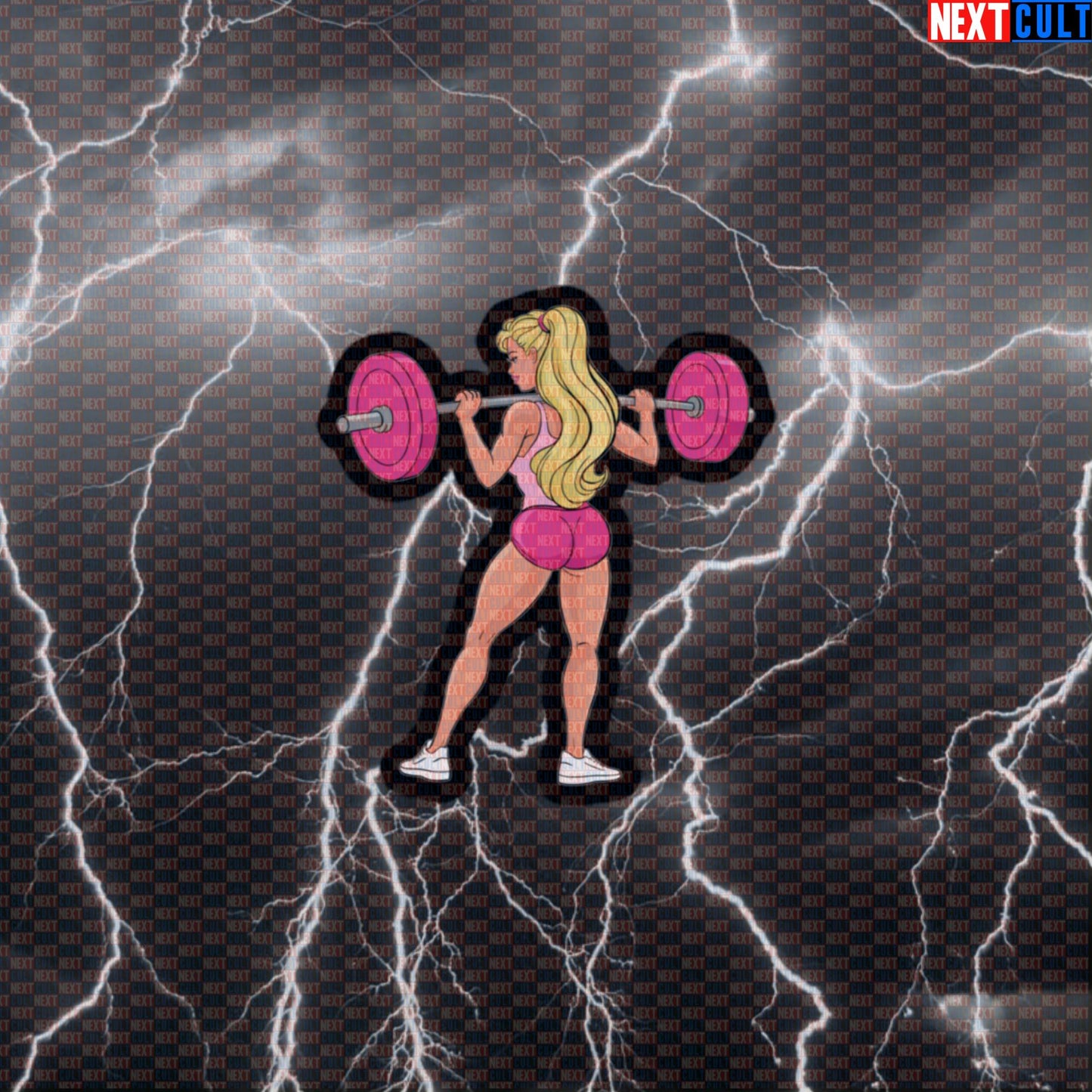 Strong Woman Gym Sticker | Funny Leg Day Squats Decal For Water Bottles | Barbie Lifting Meme Sticker Default Title Stickers Barbie Bodybuilding Films Fitness Gym Leg Day Powerlifting Workout Next Cult Brand