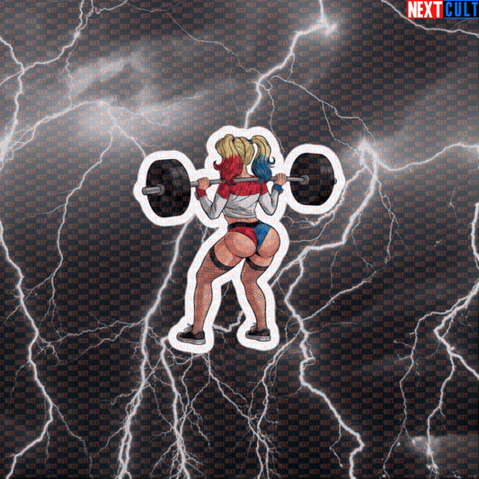 Booty Builder Gym Sticker | Harley Quinn Workout Decal for Water Bottles & Gym Gear | Fitness Meme Sticker Default Title Bodybuilding Films Fitness Gym Harley Quinn Leg Day Powerlifting Superheroes Workout Next Cult Brand